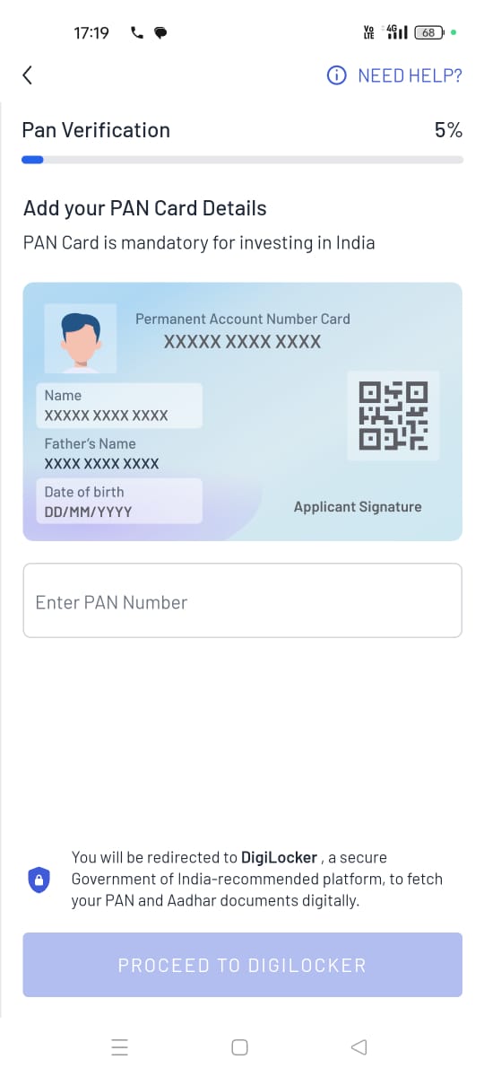Step 3: PAN card and Aadhaar card upload interface screenshot